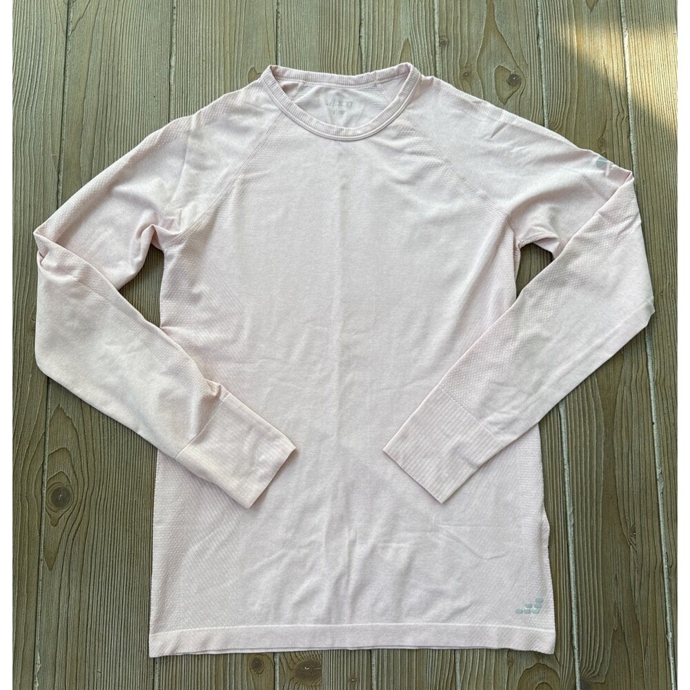 Women’s BCG Pink Reflective Long Sleeve Running Top Athletic Gym Shirt - S
